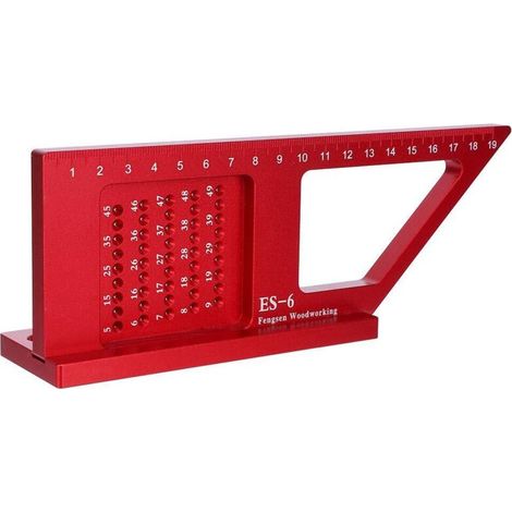 Carpentry Square, 0.1 mm Precision Aluminum Alloy Angle Square Ruler, Wood Marking Ruler Gauge, Auxiliary Carpentry Measuring Tool for Automotive, Joinery, Construction, Red