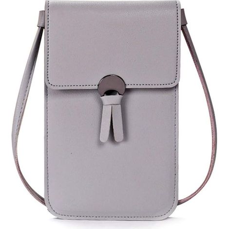 Petite sacoche pour téléphone portable pour femme (gris clair),