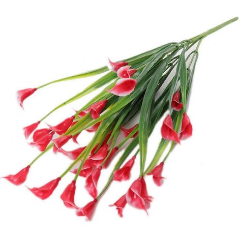bouquet de 5 branches de calla artificielles, plante de table pour mariage, décoration intérieurerouge (1/5)