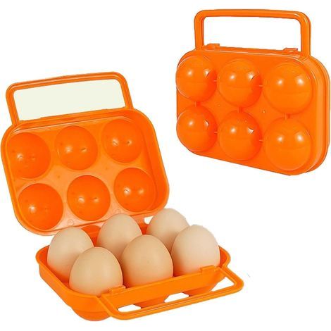Egg Box, 6-Grid Plastic Egg Box, Travel Egg Box, Portable Egg Box, Plastic Egg Box, Camping Egg Boxes