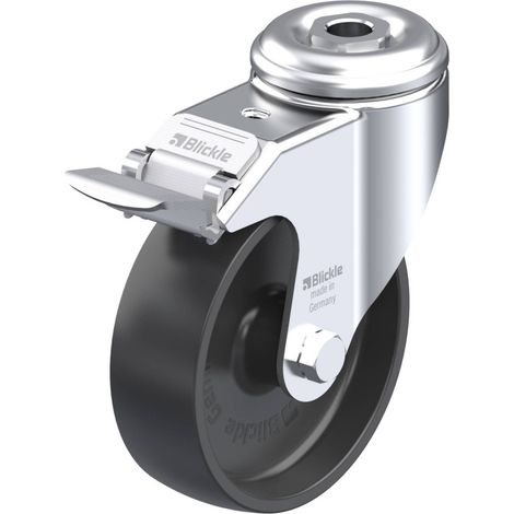 [NEUWERTIG] B-Ware Blickle Lenkrolle Apparaterolle Feststeller Polyamidrad Rückenloch 100mm71