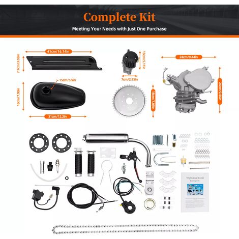 2-Takt 80cc Bicycle Bike Motorized Petrol Gas Motor Engine Kit Single Cylinder (1/5)