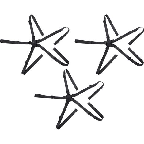 Harnais de rechange réglable 3 pièces pour chaise haute enfant, boucle de sécurité 5 points, ceintures de chaise de repas pour bébé et tout-petit, noir (1/5)