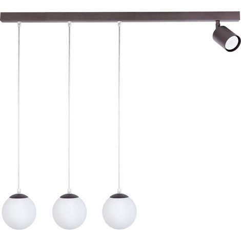 Suspension moderne brune 3 globes + spot Tavira Sigma (1/3)