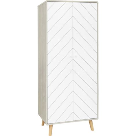 Dixie 2 Door Wardrobe in Dusty Grey and White (1/5)