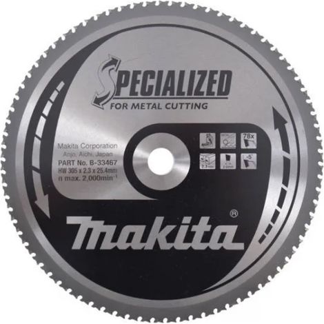 Makita B-33467 Lama Sega Circolare Specialized 305 x 254 mm 78 T Metallo (1/2)
