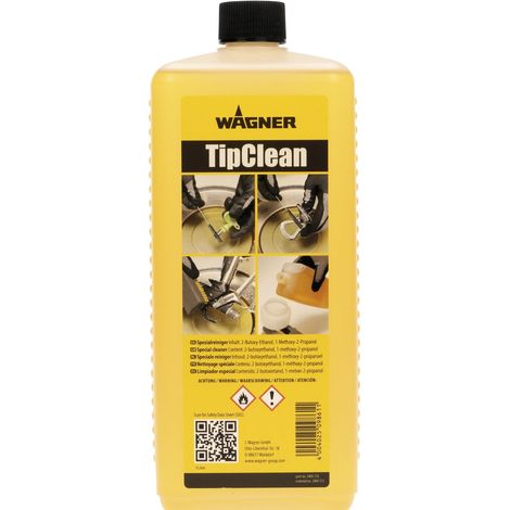 Wagner Tip Clean Nachfüllflasche - Düsenreiniger für Airless Farbspritzgeräte, pH-neutrale Reinigungsflüssigkeit für Farbspritzdüsen & Lackreste - 1 Liter