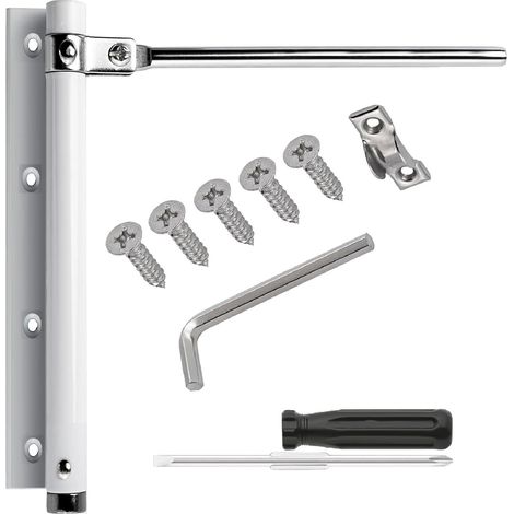 Spring Door Closer, Automatic Closing Device, Automatic Buffered Door Closer With Screws, Door Closing Mechanism (White) (1/5)