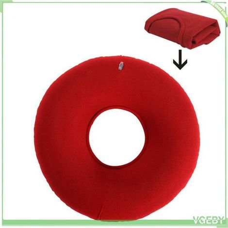 Coussin gonflable - FAFEICY - Beignet - PVC épais - Rouge - Confort optimal (1/2)