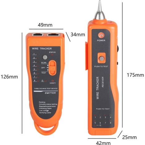 Testeur de câbles Ethernet LAN RJ11 RJ45 Cat5 Cat6, traceur de lignes téléphoniques/audio (1/5)