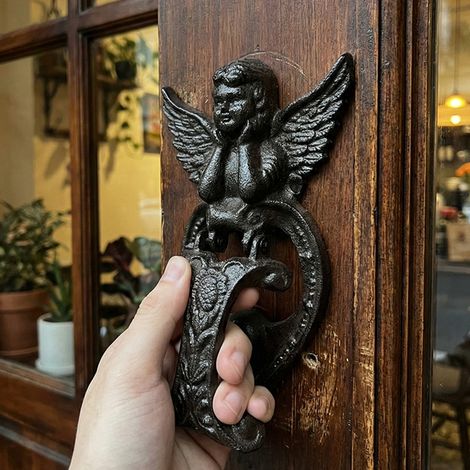 Heurtoir de porte en forme d'ange, poignée de porte artistique, accessoire de décoration intérieure pratique, durable et facile à installer. (1/5)