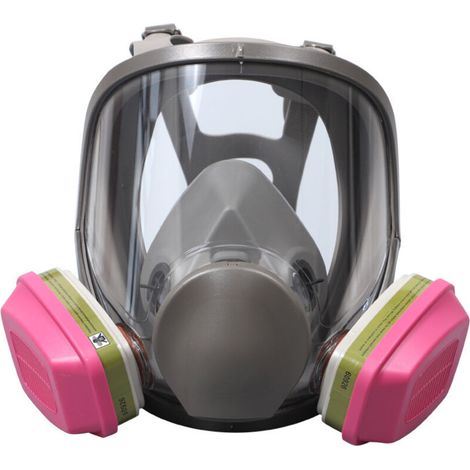 Masque à gaz intégral de protection – Filtration 99,97% vapeur organique – Conception ergonomique – Anti-buée pour vision claire (1/5)