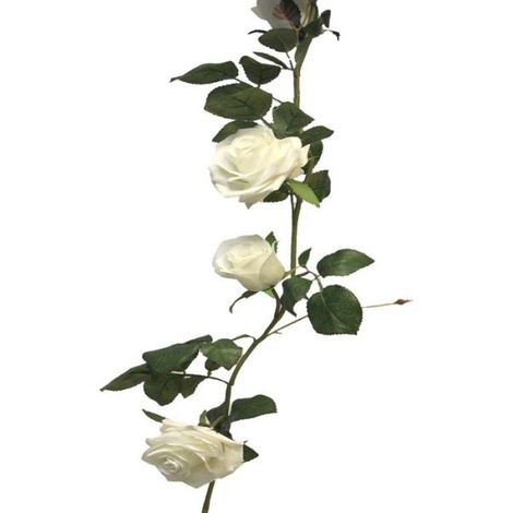 Guirlande roses factices L145cm composée de 7 sublimes roses Crème - couleur: Crème
