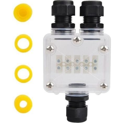 Junction Box, IP68 Waterproof Connector, 3-Way Waterproof Junction Box, Cable Connectors for 4-14mm Diameter Cables, LED Lighting, Display Panel