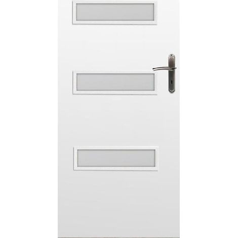 Porte d'intérieur vitrée CENT blanc en plusieurs dimensions - Poussant: Gauche - Largeur porte: 80 cm