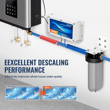 Décalcificateur électronique anti-calcaire sans sel maison, traitement eau dure tuyauterie, anti-tartre durable plus de 10 ans (1/5)