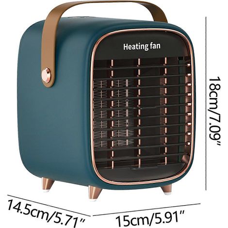 Chauffage soufflant / Mini chauffage de bureau / Souffleur d'air chaud silencieux / Petit chauffage domestique / Chauffage électrique pour chambre, 90–240 V / 50–60 Hz (1/4)