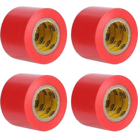 4 Pcs Ruban Électrique Électricien PVC Film Étanche Électrique Isolé Ruban D'étanchéité Réparation Outils,Taille:4,4 cm de large, 11 m de long(Rouge) (1/5)