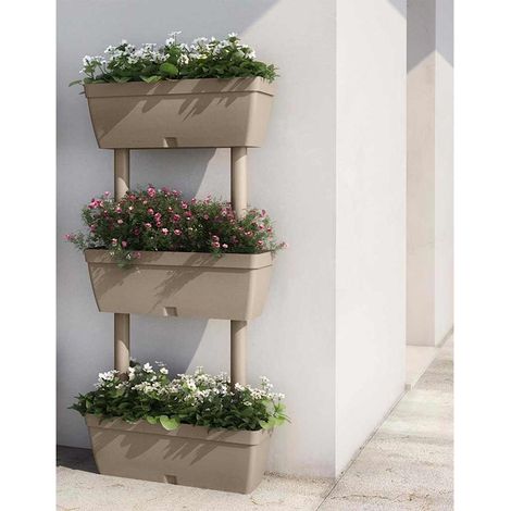 vidaXL Jardinières 6 pcs 100 cm Taupe (1/5)