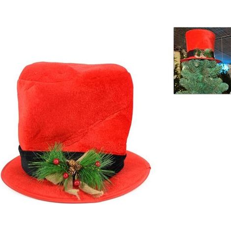 Cappello rosso da puntale per albero di natale Decorazioni natalizie addobbi casa (1/5)