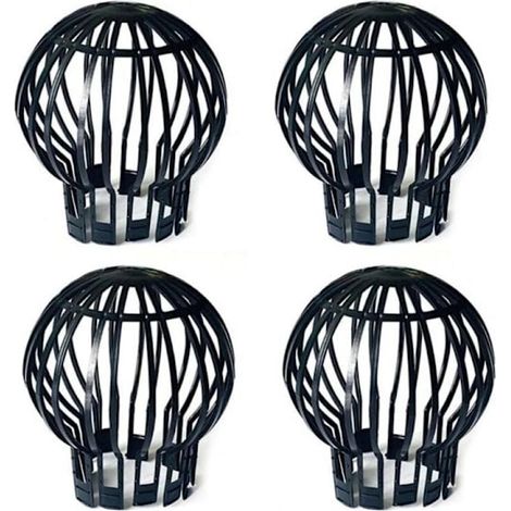 Lot de 4 protège-descentes de gouttière en plastique - Empêchent les obstructions causées par les feuilles, la mousse, la boue, les débris et autres résidus.