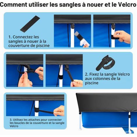 1 PCS Bâche piscine rectangle, 400x210cm-Anti-pluie Anti-poussière Anti-UV-Convient pour pataugeoire tubulaire Lumiryn (1/5)