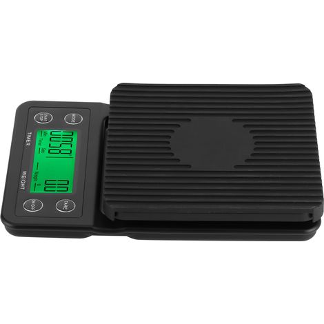 Balance numérique LCD avec minuteur, balance électronique pour café fait main, pesée des aliments à la maison (1/5)