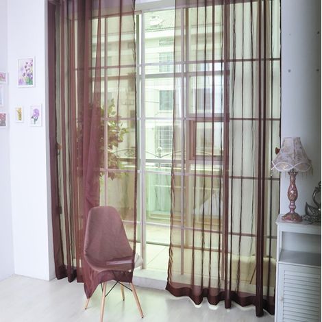 Voile Curtain - 200 cm x 80 cm - Sheer Window Curtain Panel for Living Room Bedroom - Voile Curtains - 2 Pieces (1/4)
