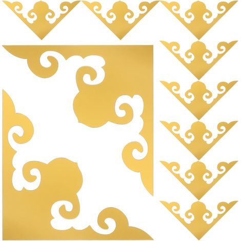 Lot de 12 Stickers Muraux Miroir Effet Doré en Acrylique Autocollants D'angle Décoratifs pour Salon Salle de Bain, Décoration Intérieure Moderne, Autocollants Muraux Solide (1/5)