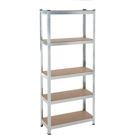 Estexo – Étagère de rangement zinguée 170x75x30 cm – Charge max 350 kg – 5 niveaux – Métal galvanisé pour atelier et sous-sol