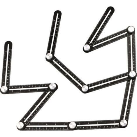 Règle de mesure multi-angle pour carrelage - Pochoir d'angle en alliage d'aluminium - 12 outils latéraux - Convient pour la menuiserie