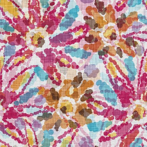 Tissu d'ameublement extérieur Oxford - motif floral à pois peints I DX329 (1/5)