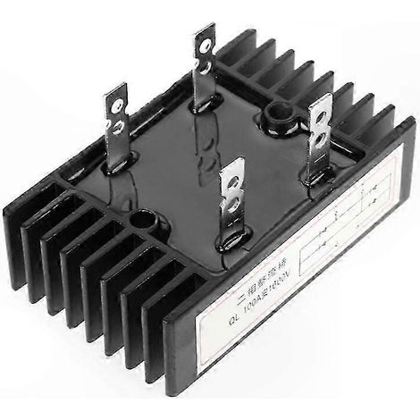 Pont Redresseur Double Phase 100A 1600V, Diode Haute Puissance Noire, Redresseur Industriel (1/4)