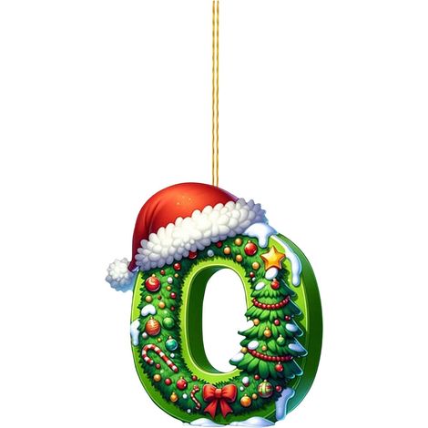 Ornement De Noël - Lettre En Acrylique 2D - 26 Pièces - Décoration Arbre De Noël Porte Porte-Bagages Voiture - Lot Complet (1/5)