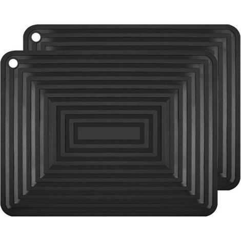 Dessous De Verre Resistant Chaleur Jusqu A 250 C Antiderapant Pour Plaque Induction Et Casseroles 2 Pieces Noir (1/5)