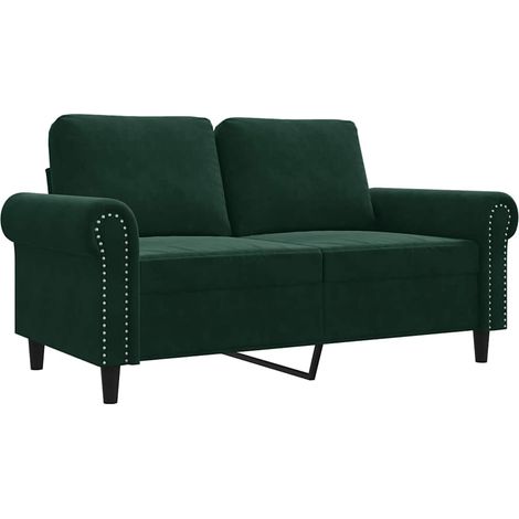 Canapé  Sofa à 2 places Vert foncé 120 cm Velours
