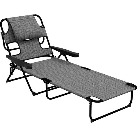 Bain de soleil pliable SIENNA gris et noir (1/5)