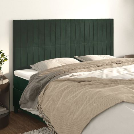 Tête de lit Vert foncé 200x5x118/128 cm Velours vidaXL (1/5)