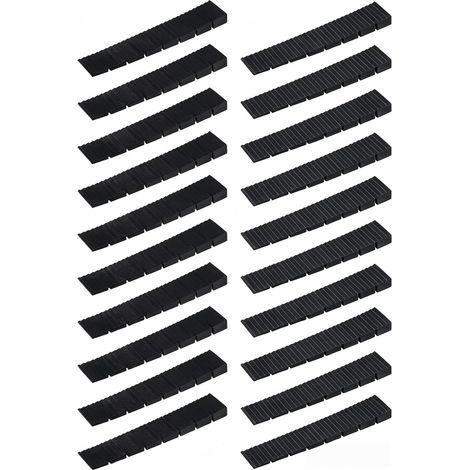 Lot de 20 cales pour meubles 8 x 20 x 100 mm – Cales en plastique avec points de rupture prédéfinis intégrés, 8 segments par cale, graduation de hauteur 2 à 8 mm (1/4)