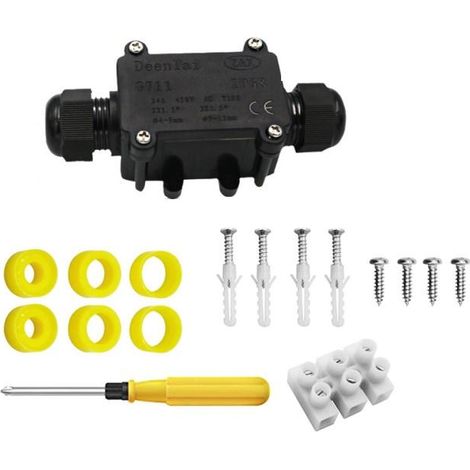 Boîte de jonction étanche G711 extérieur câble 2 voies prise électrique avec tournevis