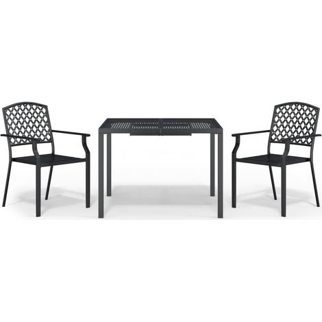 Maison Exclusive - Set da Pranzo da Giardino 3 pz in Acciaio Antracite (1/5)