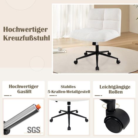 Burostuhl ohne armlehnen breite sitzflache 160 kg tragkraft beige