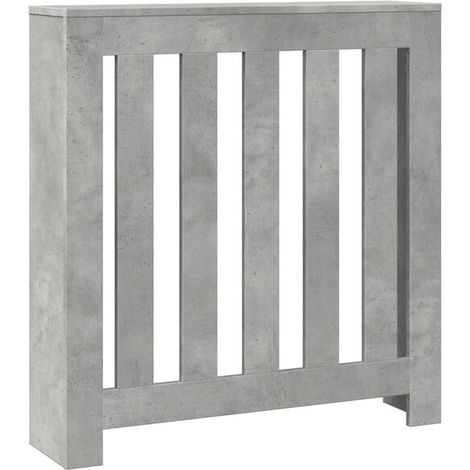 Cache-radiateur gris béton, 78 x 20 x 82 cm, bois composite (1/5)