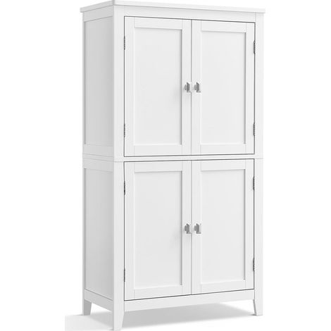 Mueble de baño armario de cocina mueble de almacenaje con 2 cajones y 2 puertas estantes regulables 30 x 60 x 110 cm blanco 120004023 (1/5)