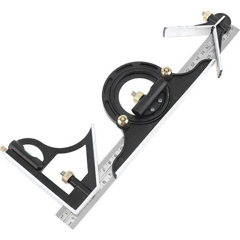 300MM multi-fonction rapporteur combinaison équerre règle en acier inoxydable outil de mesure professionnel charpentier outils (1/4)