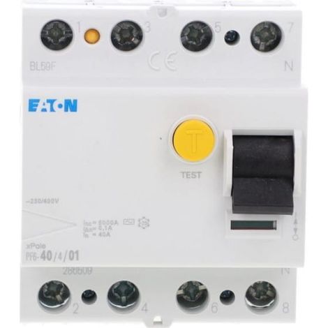 Disyuntor diferencial 4P 40A 01A tipo AC PF640401 286509