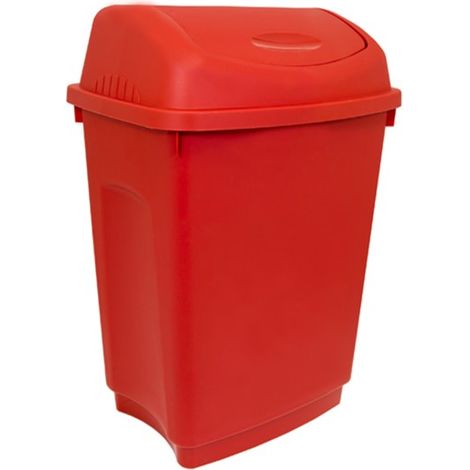 Rs Pro – Poubelle sous évier 50L en plastique rouge – Couvercle rabattable – Dimensions 600x410x330mm – Conteneur durable pour espaces confinés