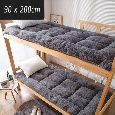 Tapis De Sol Tatami en Cachemire épaissi d'agneau,Matelas Pliable Portatif De Futon Matelas Simple - Gris,90x200 cm (1/4)
