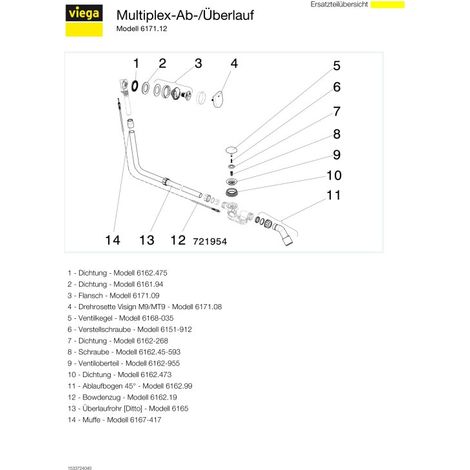 VIEGA 733599 Bonde/débordement Multiplex Visign M9 (1/5)