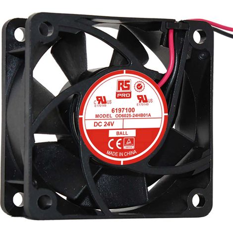 Ventilateur axial RS PRO 24 V c.c., 40.8m³/h, 60 x 60 x 25mm, 3.5W ( Prix pour 1 ) (1/3)